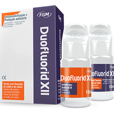 Duofluorid XII, fluorinating agent, varnish (6% calcium fluoride) 10 ml, solvent (6% sodium fluoride) 10 ml
