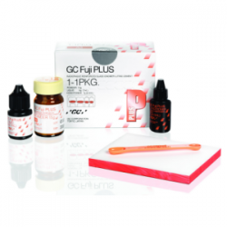 Fuji Plus, glass ionomer cement for cementing all types of metal and acrylic polymer crowns, overlays, inlays and bridges, porcelain and ceramic inlays, 15g + 7ml + 6.5ml