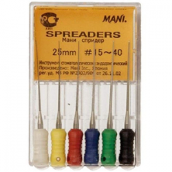 Spreaders, #15, 25 мм, інструмент для латеральної конденсації гуттаперчі в каналі, 6шт