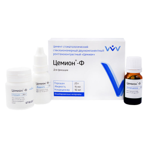 Cemion F, glass ionomer for fixations, 20 g + 15 ml + 10 ml