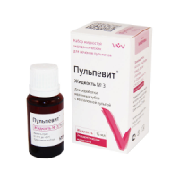 Pulpevit №3, liquid for the treatment of complicated caries of deciduous teeth, 15 ml