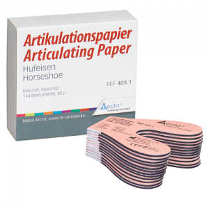 Horseshoe articulation paper, blue / red, 80 microns, 12 blocks * 12 pieces