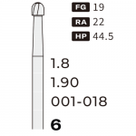 FG1-RA-6 carbide bur RA, ball (018)