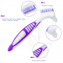 Brush for cleaning dentures, VIOLET