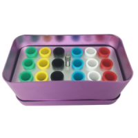 Dispenser / box for paper and gutta-percha pins, pink, 18 compartments
