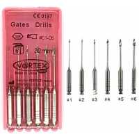 Gates Drills # 1, 32mm, root canal dilators for corner tip, 6pcs