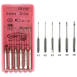 Gates Drills #1, 32мм, розширювачі кореневих каналів для кутового наконечника, 6шт