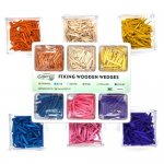 Wooden wedges, YELLOW - thin and long, 100 pcs