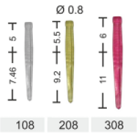Ashless pins - YELLOW №208, 9.2 + 5.5, 10 pcs