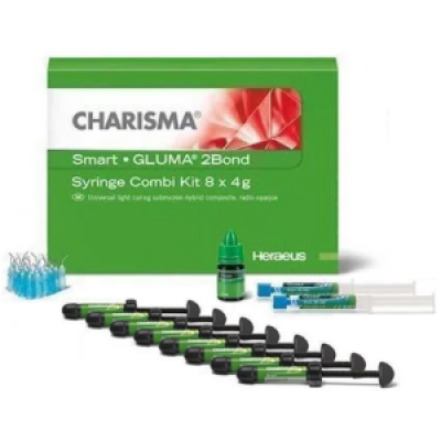 Charisma Smart, фотополимерный композит, набор (A1, 2 * A2, 2 * A3, A3.5, B2, UD * 4 г, Gluma2Bond * 4 мл, аксессуары)