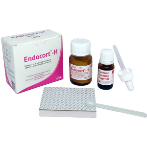 Ендокорт Н, цинкоксидевгенольний цемент для постійного пломбування кореневих каналів, 20г+10мл (Endocort-H)