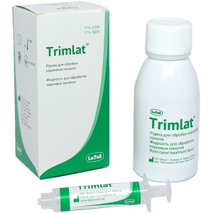 Трімлат (EDTA 17%), рідина для розширення та очищення кореневих каналів зубів перед пломбуванням, 100 мл (Trimlat)