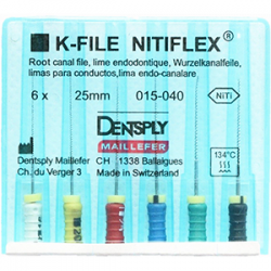 K-Files NiTiFlex #40, 25мм, дрильбори ручні підвищеної гнучкості, 6шт