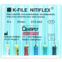 K-Files NiTiFlex #15-40, 25мм, дрильбори ручні підвищеної гнучкості, 6шт