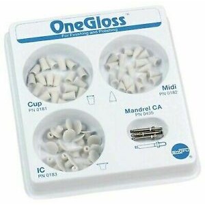 0180 One Gloss Set, polishers for finishing polishing of composite seals, 3 types * 20 pieces, disc holders - 3 pieces