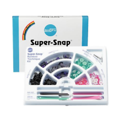 0500 Super-Snap Rainbow Technique Kit, универсальная полировальная система, диски * 180, полировальные камни * 3, пластиковые штрипсы * 50, Дискодержатель * 4