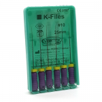 K-Files #10, 25мм, дрильбори ручні для проходження і обробки кореневих каналів, 6шт