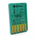 K-Files #20, 25мм, дрильбори ручні для проходження і обробки кореневих каналів, 6шт