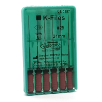 K-Files #25, 31мм, дрильбори ручні для проходження і обробки кореневих каналів, 6шт