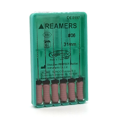 K-Reamers #06, 31мм, дрильбори ручні для проходження і розширення кореневих каналів, 6шт
