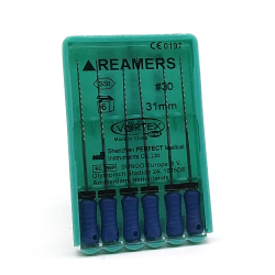 K-Reamers #30, 31мм, дрильбори ручні для проходження і розширення кореневих каналів, 6шт