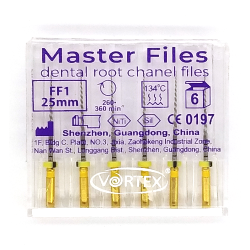 Master Files, FF1, Ni-Ti инструмент для разработки корневых каналов для углового наконечника, 6шт