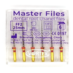 Master Files, FF2, Ni-Ti инструмент для разработки корневых каналов для углового наконечника, 6шт