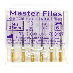 Master Files, SF2, Ni-Ti инструмент для разработки корневых каналов для углового наконечника, 6шт