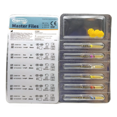 Master Files, SXF- FF3, Ni-Ti tool for developing root canals for the corner tip, 6pcs