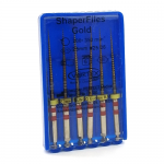 ShaperFiles GOLD .06 #25, 25 мм, Ni-Ti інструмент для машинної обробки кореневих каналів з підвищеною зносостійкістю, 6шт