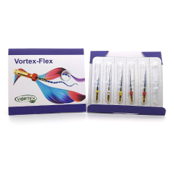 Vortex FLEX, assorted 20/10-25/06, 25 mm, system of machine nickel-titanium profiles for curved channels, 6 pcs