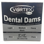 DentalDams - листи/хустинки для кофердаму, товсті чорні м'ятні