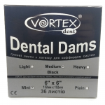 DentalDams - листи/хустинки для кофердаму, середні чорні м'ятні