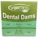 DentalDams - листи/хустинки для кофердаму, середні зелені м'ятні