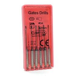 Gates Drills #4, 32мм, розширювачі кореневих каналів для кутового наконечника, 6шт