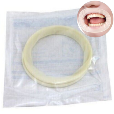 JA-010208-A2 Mouth Gag, soft mouth retractor, M, WHITE